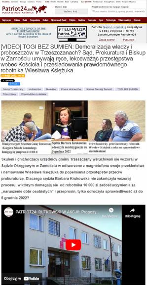 RUTKOWSKI: Nowa Wójt w Trzeszczanach! Koniec rządów skazanego  Stanisława Cz. i uznanego winnym przestępstwa tymczasowego zarządcy Pawła L. Koniec prześladowania prawdomównego robotnika Wiesława Księżuka i seniorów!