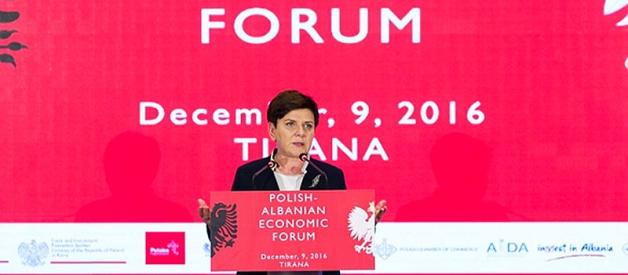 Premier Beata Szydło w Tiranie: Będziemy eliminować bariery dla polskiego eksportu