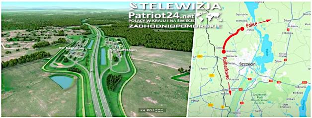 [VIDEO] S6 Zachodnia Obwodnica Szczecina, wizualizacja odcinka Dołuje - Police